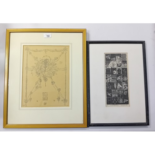 194 - 2 Artworks;
Fairy Tales by Hans C. Anderson fine pen print by Jessie.M King.
Artist Proof Block Prin... 