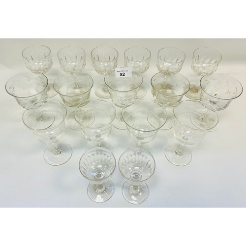 82 - Mixed lot of 19th century glasses