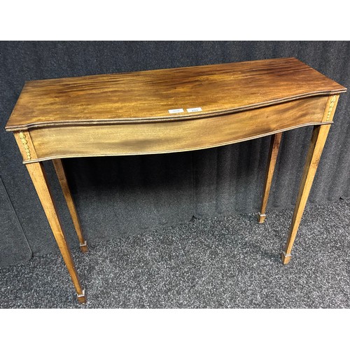 233 - 19th century serpentine console table raised on square tapered legs