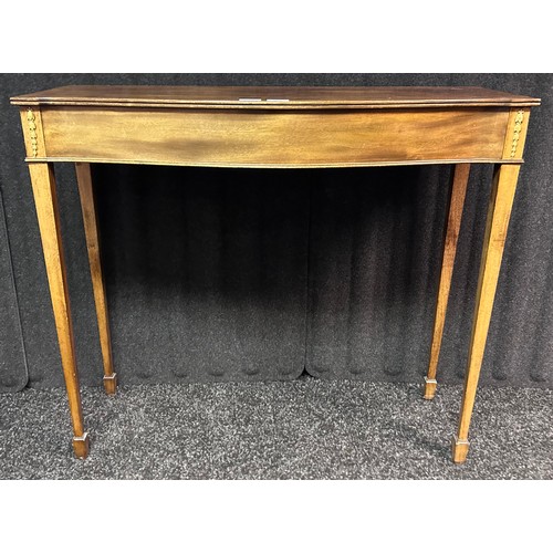 233 - 19th century serpentine console table raised on square tapered legs