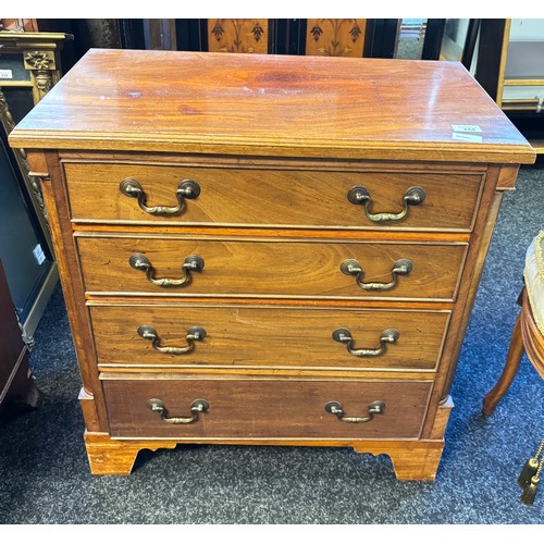 244 - 19th Century chest, the rectangular surface above four graduating drawers raised on bracket feet