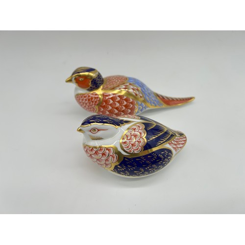 56 - Royal Crown Derby Quail figure and Pheasant figure