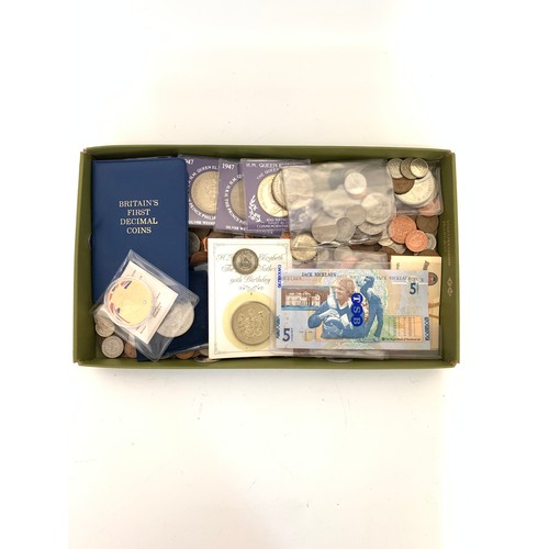 387 - Collection of mixed coins mostly British, Commemorative coins and Jack Nicklaus £5 Note