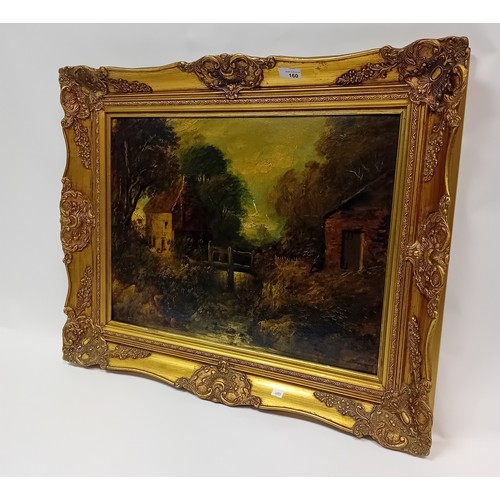 159 - Edmund Thorton Crawford (1806-1885) - 
19th Century oil on board country cottage scene, signed.
[61x... 