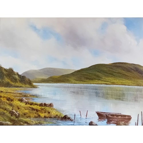 150 - J.Marjoram 
oil on canvas loch scape scene
[ 50x 74.5cm]