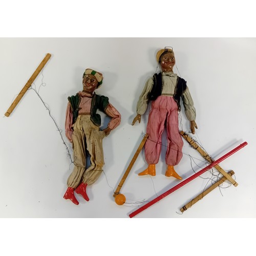 114 - Pair of 19th Century Ethnic puppets with strings and original clothing