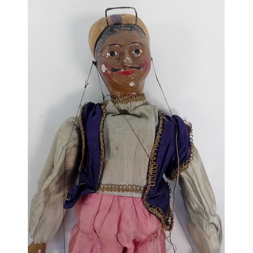 114 - Pair of 19th Century Ethnic puppets with strings and original clothing