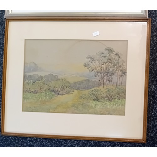 407 - 2 Artworks:
Patricia Knight - Watercolour Riverscape, signed.
F.H.L - Watercolour Landscape, signed.