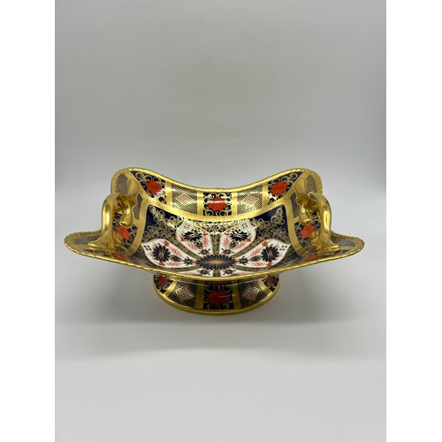 65 - Royal Crown Derby Imari Fruit Bowl 1128 (Damage to handle areas)