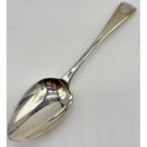 33 - Georgian silver tea spoon 'Kings Pattern' 1813 by Thomas Baillieston and London silver dessert spoon... 