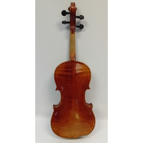 60 - German Violin marked Antonius Stradiuarius Cremonensis Fabiebat Anno17 within a fitted case with bow... 