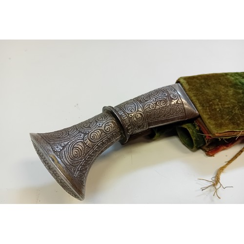 105 - 1880's Indian Steel Hilt Kukri Kinfe with scabbard
[42cm]