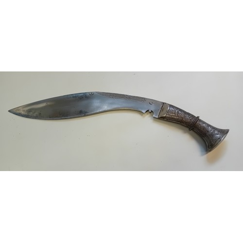 105 - 1880's Indian Steel Hilt Kukri Kinfe with scabbard
[42cm]