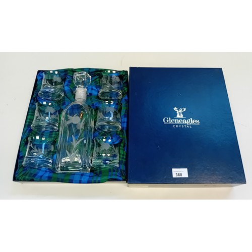 368 - Gleneagles Crystal whiskey Decanter Set within fitted case