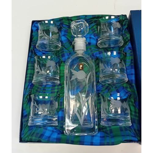 368 - Gleneagles Crystal whiskey Decanter Set within fitted case