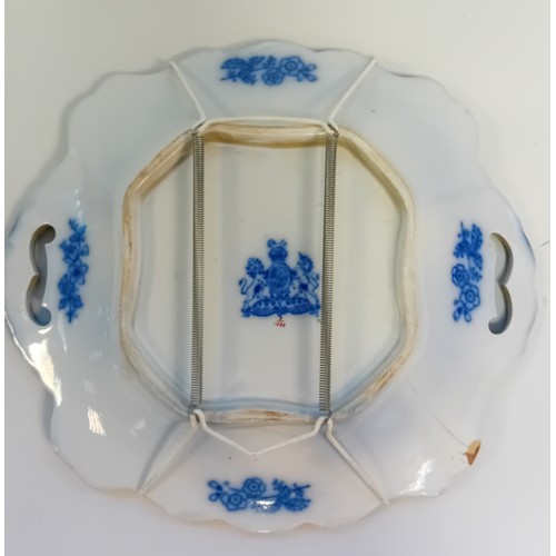 80 - Flow Blue Cake Plate, Portuguese Carvalhinho Majolica Charger and antique 19th century old Paris Fre... 