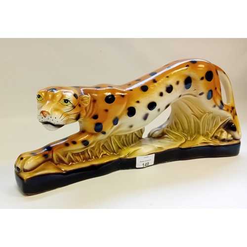 149 - 1920's Hollywood Regency Ceramic Cheetah Statue 
(possibly Italian)
[42cm]