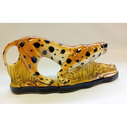 149 - 1920's Hollywood Regency Ceramic Cheetah Statue 
(possibly Italian)
[42cm]