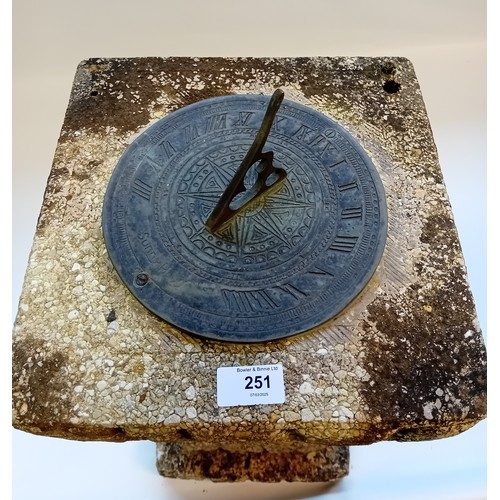 251 - Stone Garden square Sundial 
[63cm]