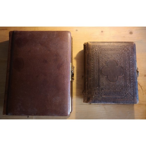 364 - Two Leather Padded Clasped Binders Full of vintage photos of The Wood and Hamilton Family, Circa 180... 