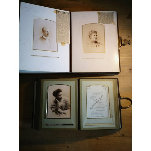 364 - Two Leather Padded Clasped Binders Full of vintage photos of The Wood and Hamilton Family, Circa 180... 