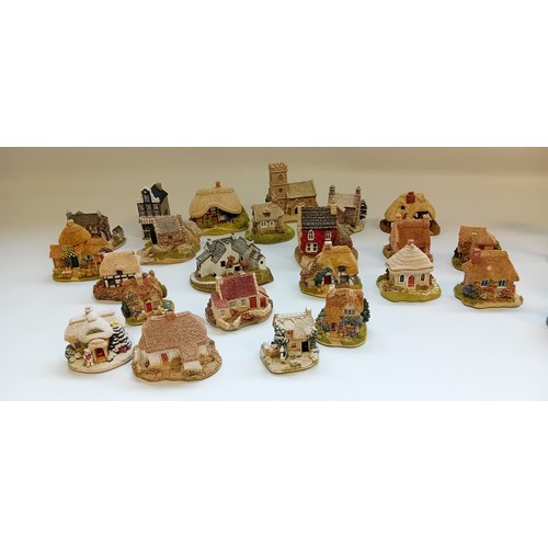 402 - Collection of Lilliput Lane cottages and border fine arts cat figures etc