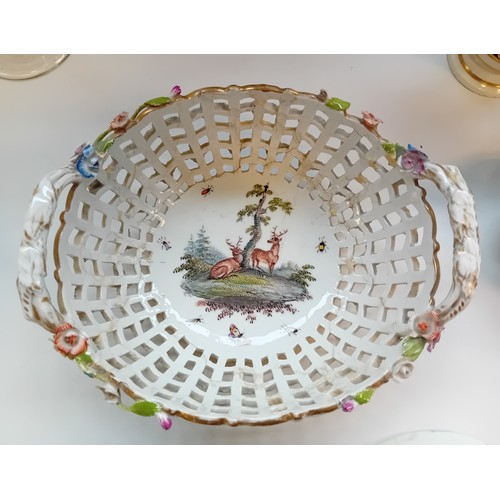 403 - Collection of porcelain to include Meissen Pierced Oval Basket and Plate marked to the bottom.
Royal... 