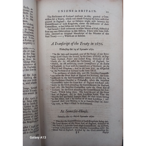 393 - The History of The Union Of Great Britain, Edinburgh, 1709.