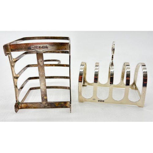 39 - Two silver toast racks, one Brook & Son, Sheffield 1940 and other James Dixon & Sons Ltd, Sheffield ... 