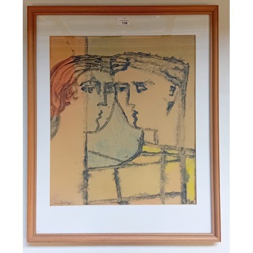 156 - Carlo Rossi (1921-2010)
Monoprint titled ''Composition'', signed and dated 79.
[Frame 67x54cm]