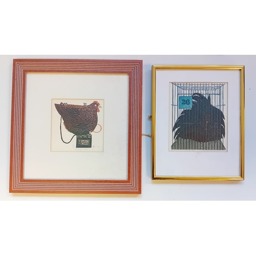 172 - 3 Artworks;
Barbara Robert - Two Monoprints titled ''Battery Hen'' copy 2/16, signed and dated 94. 
... 