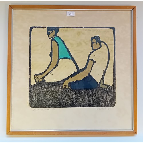 173 - Willie Rodger (1930-2018)
Wood cut Block Print titled ''Back At Work Tomorrow'', signed and dated 71... 