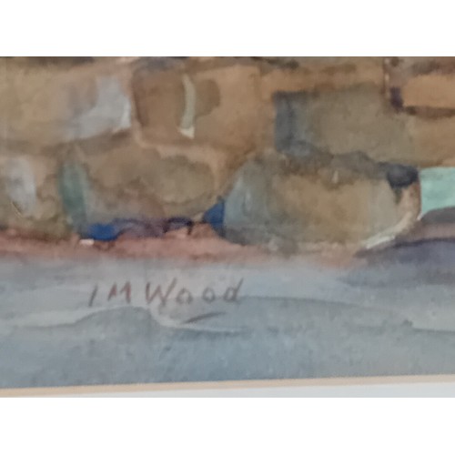 178 - I M Wood
Watercolour Harbour Scene and Pastel Beach Front View.