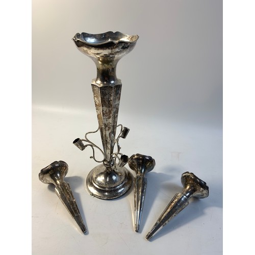 49 - Weighted silver four fluted epergne, Clark & Sewell, Chester 1945

Weight - 726g