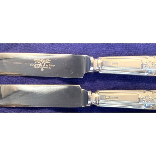 53 - Large collection of silver handled knives, Cooper Brothers & Sons Ltd, Sheffield 1959 and Mappin & W... 