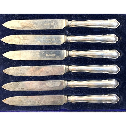 62 - Set of six Silver handled carving forks, John Biggin, Sheffield 1918 together with set of six silver... 