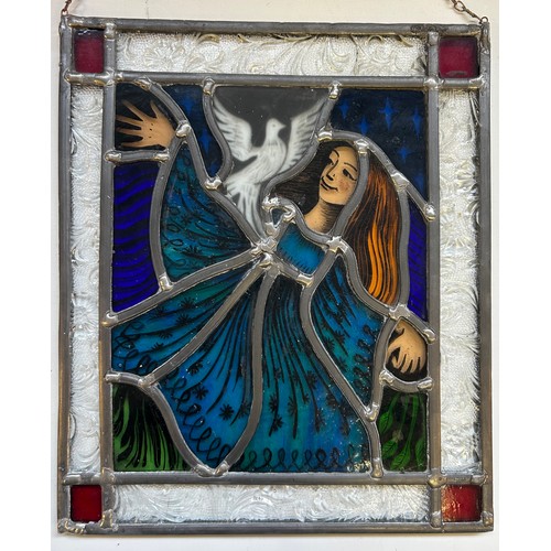 262 - A selection of Four Art Deco Stained glass art panels.