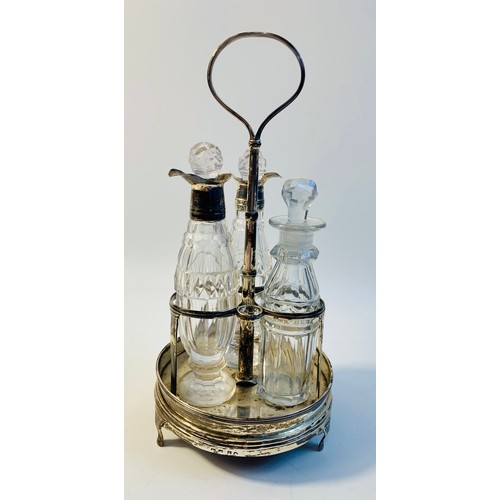 86 - George III Silver cruet set and stand, Peter & Ann Bateman, London 1800
Stand Weight including woode... 