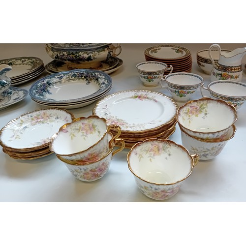 415 - Three Antique Tea Sets and tureen set