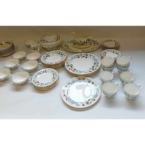 411 - Wedgwood ''Spring Morning'' Dinner Service together with Royal Doulton ''Burgundy'' plates and bowls... 