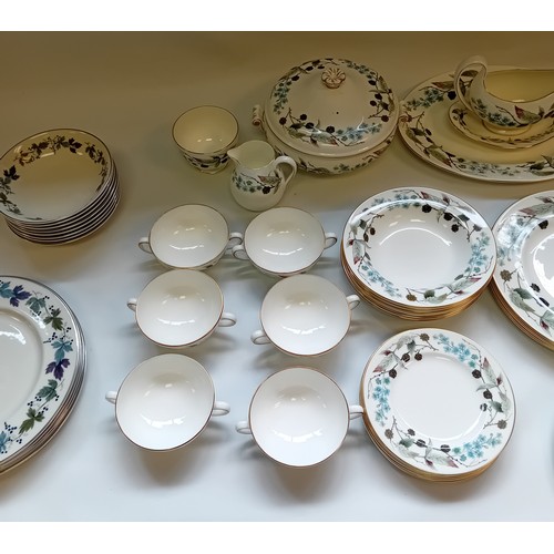 411 - Wedgwood ''Spring Morning'' Dinner Service together with Royal Doulton ''Burgundy'' plates and bowls... 