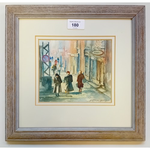 180 - Josephine Gillespie
Watercolour titled ''Winter Shadows'', signed.
[Frame 30x31cm]