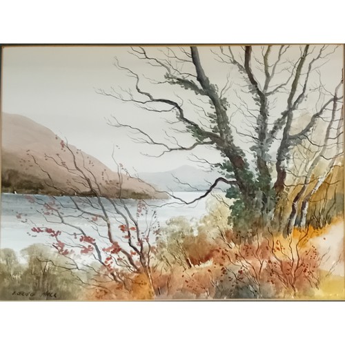 186 - E. Grieg Hall
Pair of Landscape Watercolours both marked to the rear and dated 77 & 78
[Frame 57x70c... 