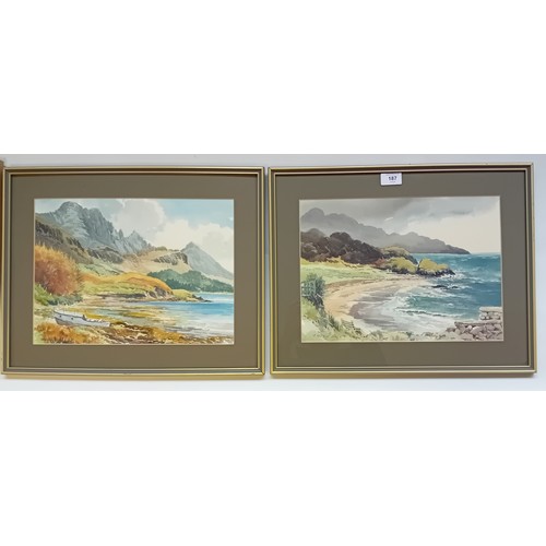 187 - 3 Artworks
E.Greig Hall - Pair of Scottish Watercolours ''Gairloch'' and ''Kilmarry Shore'' both sig... 