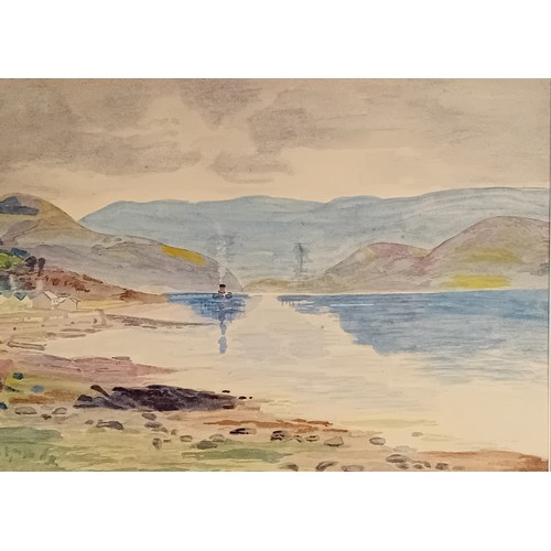 187 - 3 Artworks
E.Greig Hall - Pair of Scottish Watercolours ''Gairloch'' and ''Kilmarry Shore'' both sig... 