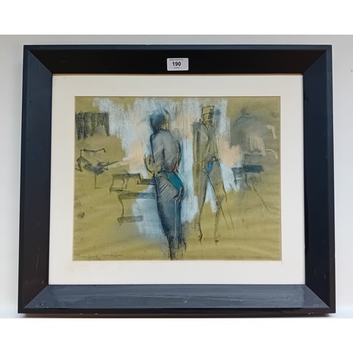 190 - Crawfurd Adamson
Pastel titled ''Figure Study, Quiberon'', signed.
[47x54cm]