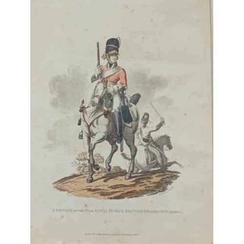 193 - Three Early 19th Century coloured Aquatints ''Scotch Greys'', ''Lieutenant General Sir Ralph Abercro... 