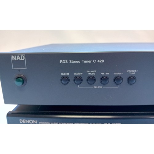 280 - Denon PMA350SE integrated Amplifier, NAD C 420 RDS Stereo Tuner, Pair of Mission Speakers