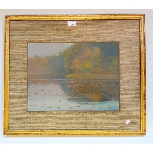 282 - Early 20th Century Pastel ''Autumn Reflection'', signed and dated 1922.
[Frame 51x60cm]