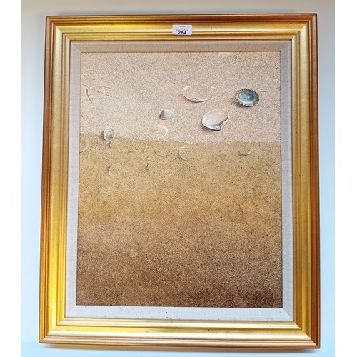 284 - John Gardiner Crawford
Acrylic titled ''Waterline'', signed to the rear and dated 1987.
[Frame 64x55... 